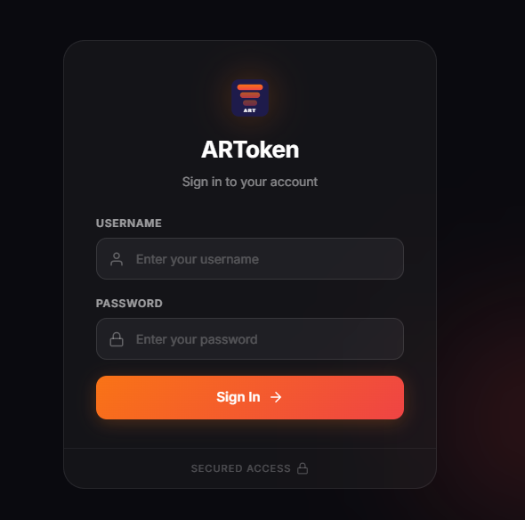 ARToken panel login, the rendered SPA served at bookmark.outllerbuilt.com